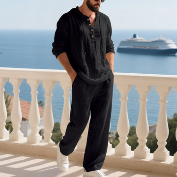 Obsidian Coast Linen Hooded Co-ord Set