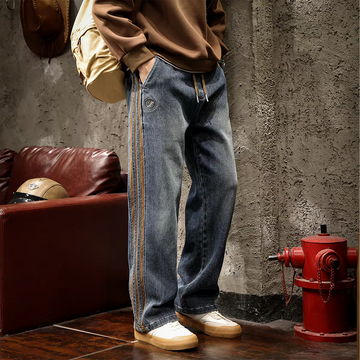 Ashwood Heritage Stripe Wide-Leg Denim
