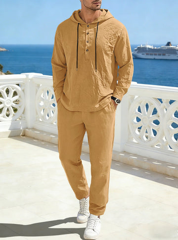 Desert Aura Linen Hooded Co-ord Set