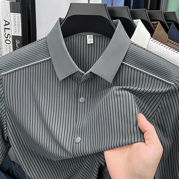 Dralvo Graphite Stripe Panel Shirt
