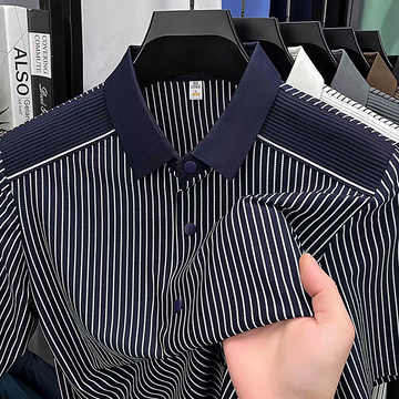 Nevairo Midnight Pinstripe Panel Shirt
