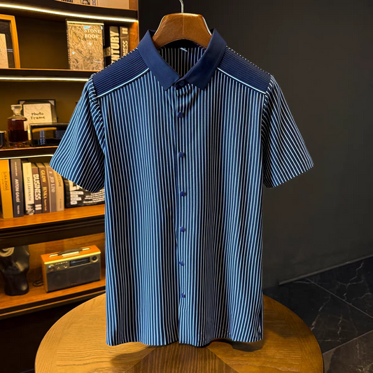 Nevairo Midnight Pinstripe Panel Shirt