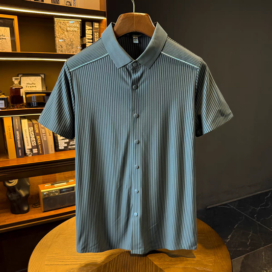 Dralvo Graphite Stripe Panel Shirt